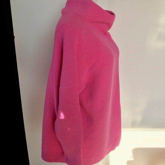 FREE PEOPLE Ottoman Slouch Tunic Raspberry Rose Bubble Gum Pink Sweater/Dress XS - Picture 9 of 16